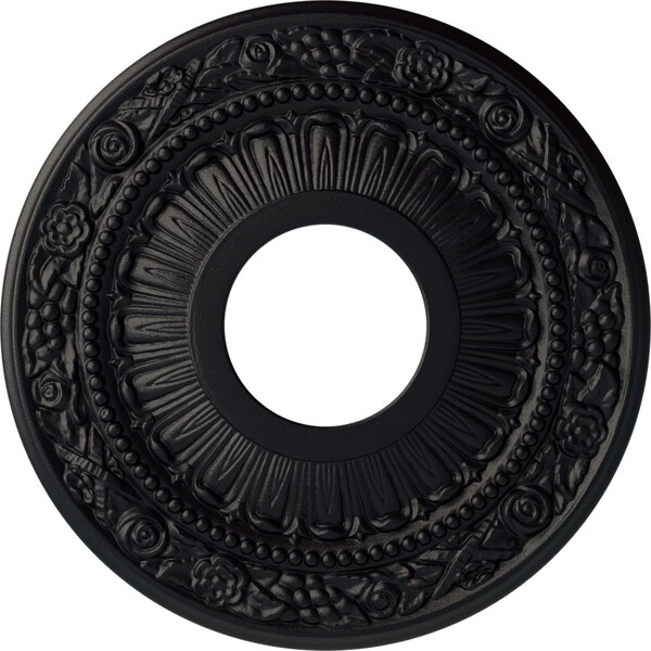 Ekena Millwork Nadia Ceiling Medallion (Fits Canopies up to 4 7/8"), 12 1/8"OD x 3 5/8"ID x 7/8"P, Steel Gray CM12NASGS - main